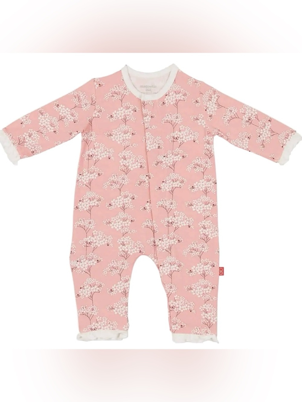 Magnetic Me Cherry Blossom Modal Coverall, size 12-18M (Used Condition)
